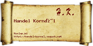 Handel Kornél névjegykártya