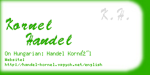 kornel handel business card